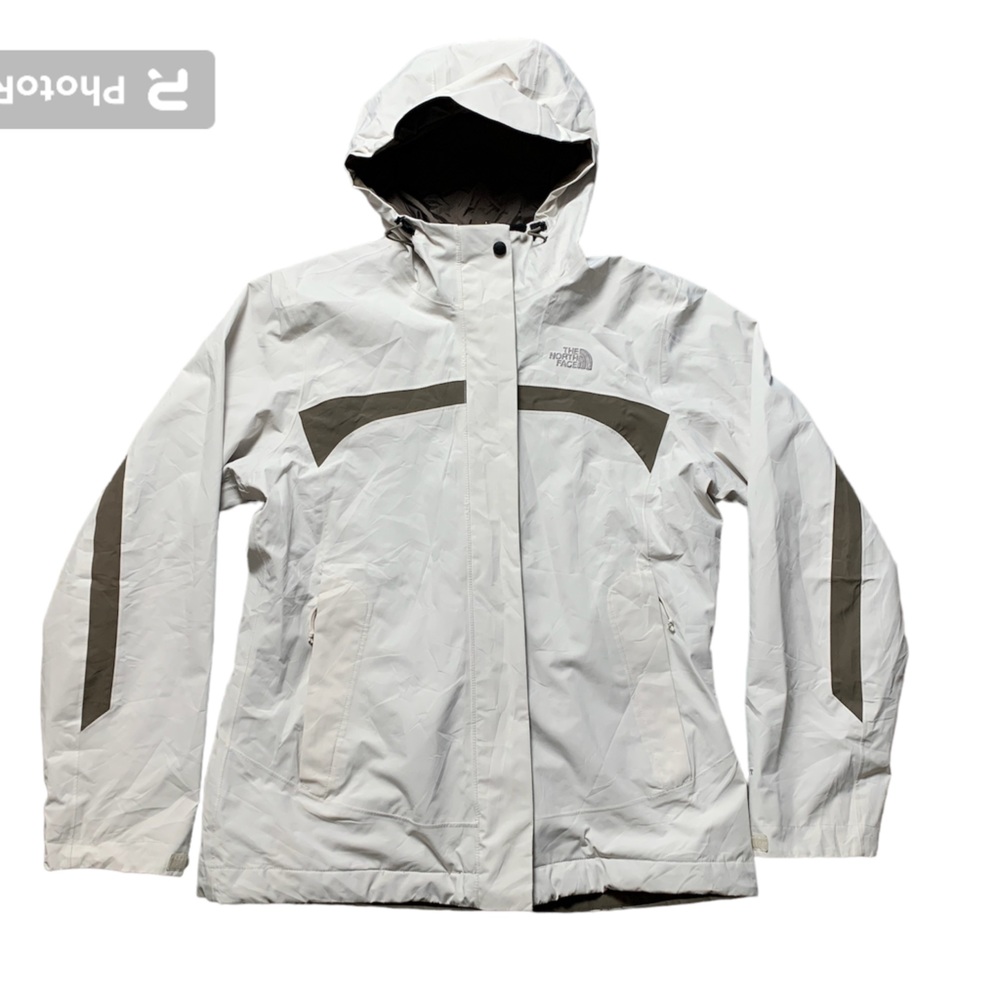 The North Face Womens White Olive Green Lightweight Windbreaker Jacket Size M